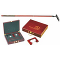 Golf Putter Set Game in Wood Case